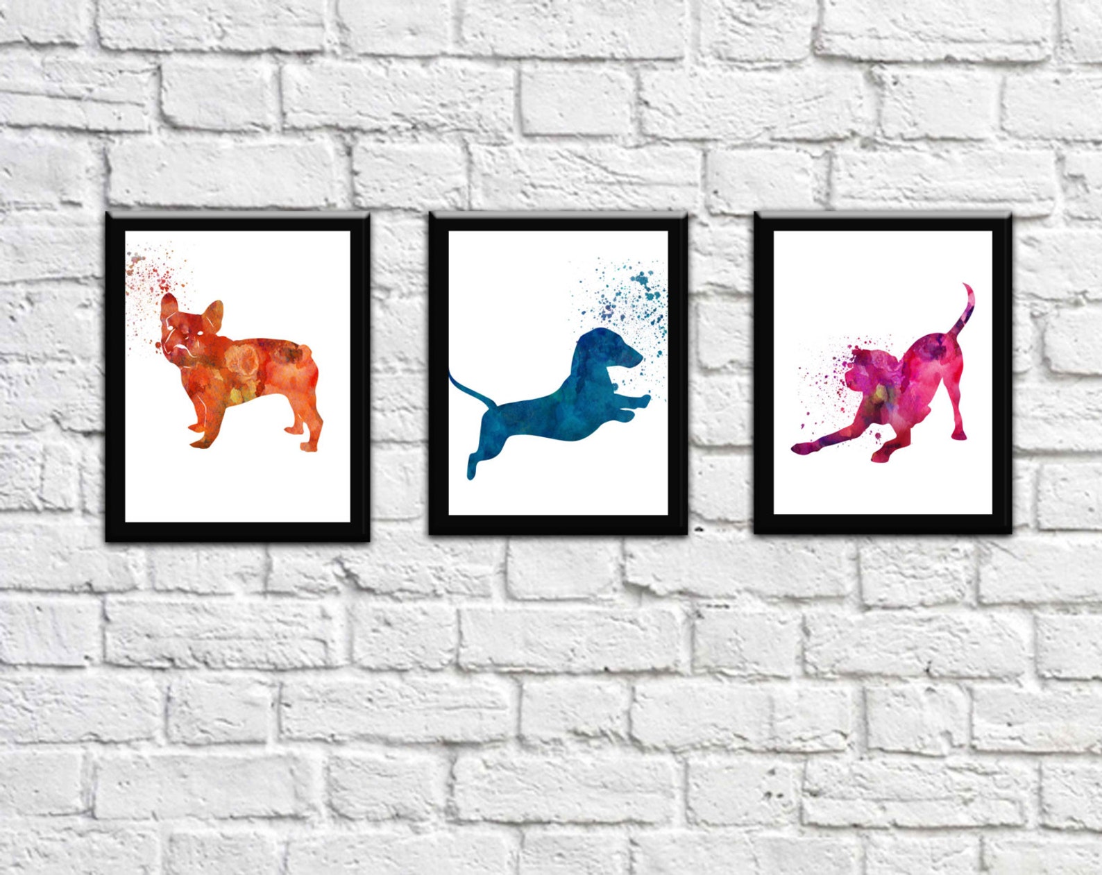 Dog Wall Art Dog Breeds Pet Shop Decor Pet Shop Wall Art Wet Etsy