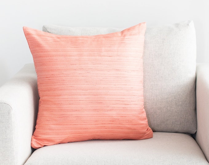 Peach Throw Pillow Cover Minimalist Contemporary Pillows Etsy