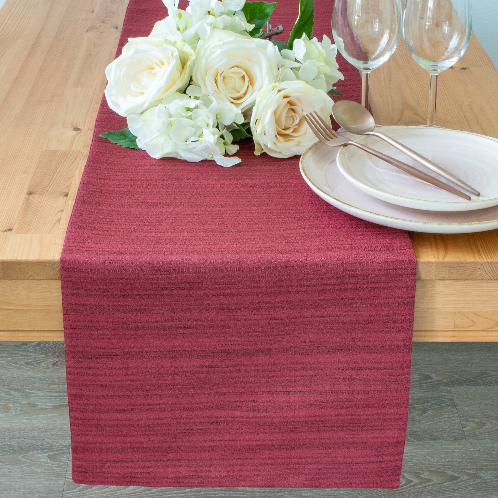 Burgundy Long Table Runner 108 inches long For Dining Etsy