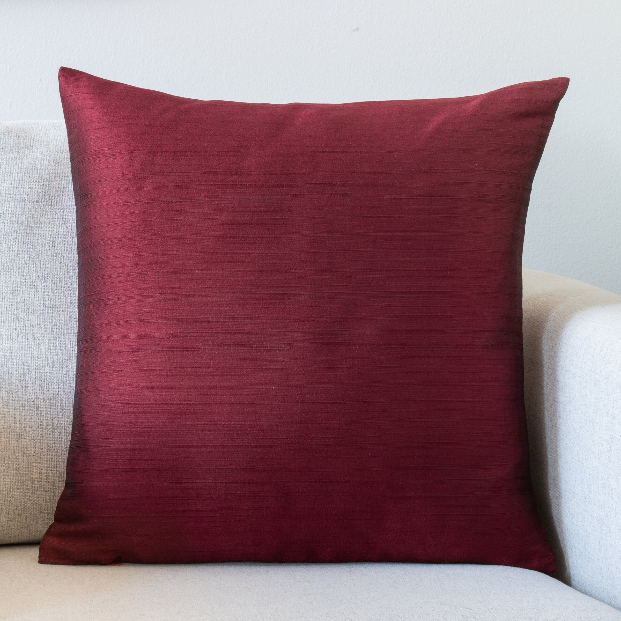 Burgundy Accent Pillow Covers 22x22 inch Faux Silk wth Slub Etsy