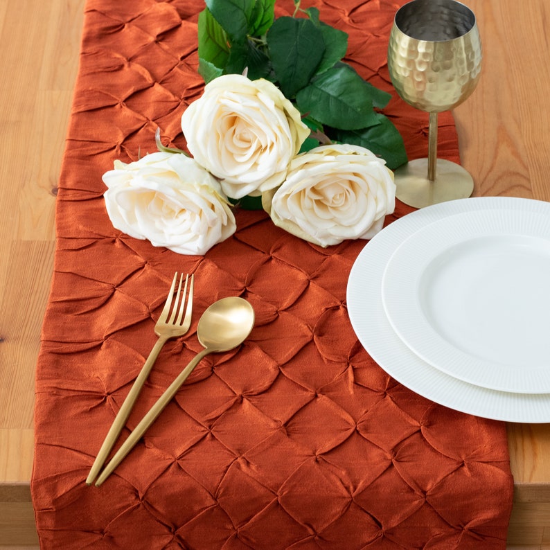 Rust Dining Table Runners 90 inch Long Fabric Table Runner Etsy