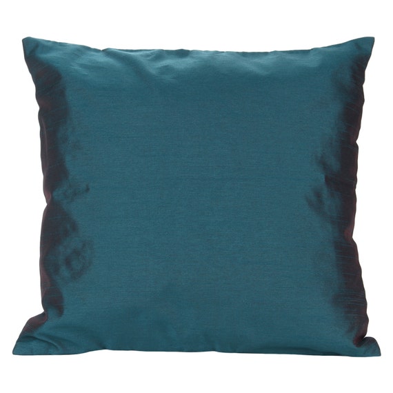 Set of 2 Solid Dark Teal Pillow Cover 