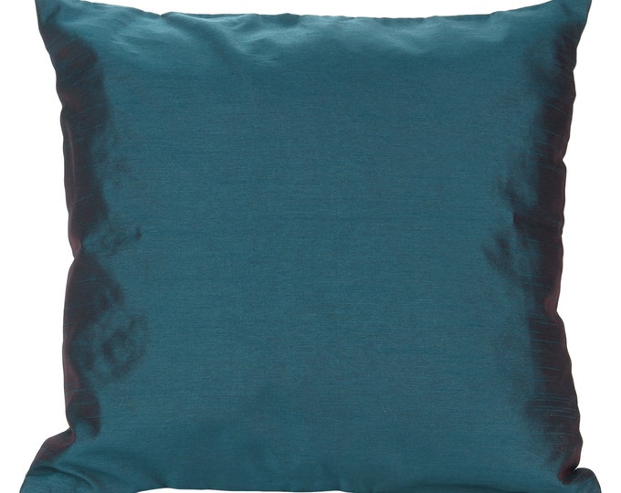 Set of 2 Solid Dark Teal Pillow Cover Plain Dark Teal Pillow Etsy