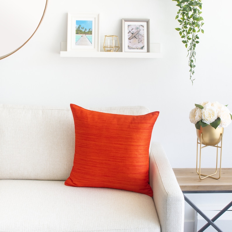 Bright Orange Euro Sham Pillow Cover 26x26 inch Luxurious Etsy