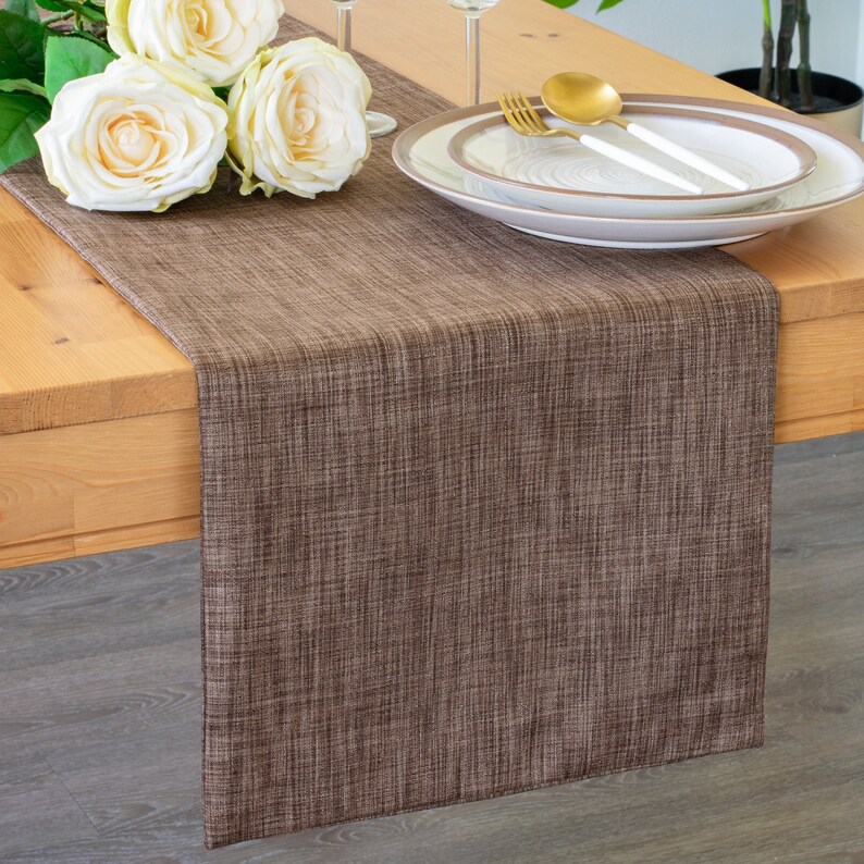 Brown Side Table Runners 36 Inch Long Dresser Scarf for Etsy