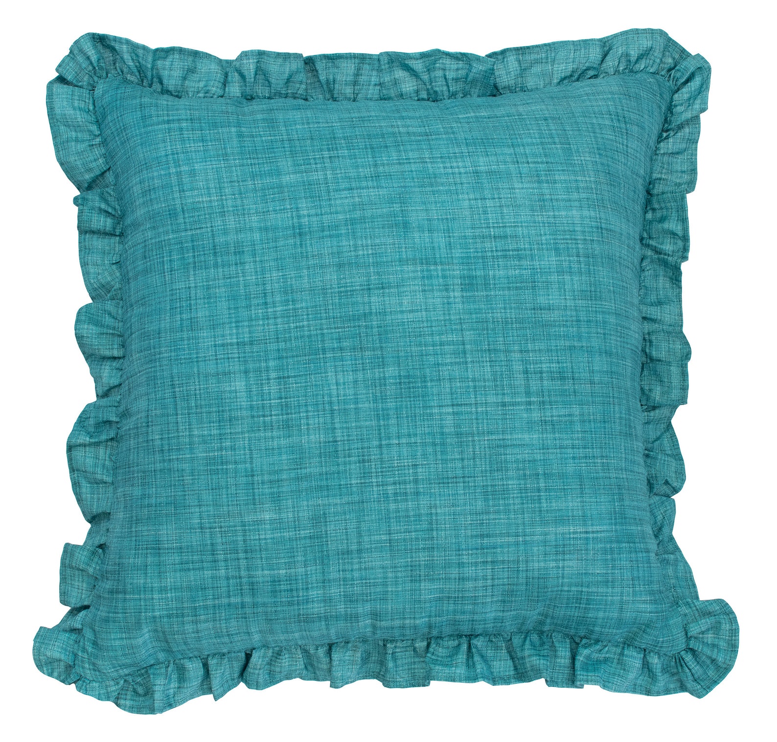 Teal Solid Euro Sham Pillow Cover With Frills 26x26 Inch Etsy