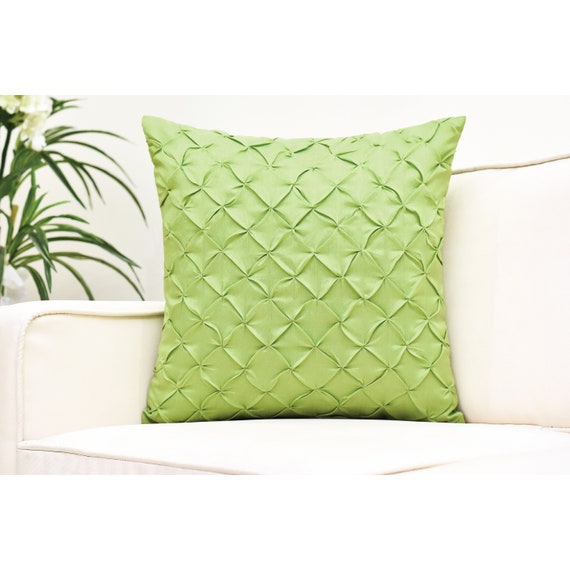 Light Green Throw Pillow Cover Pinch Pleat Textured Pillow Etsy