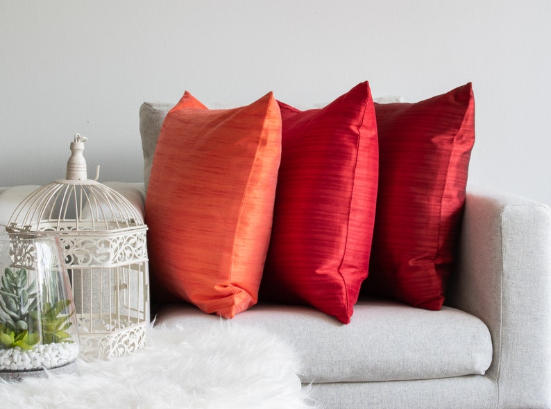 Red Throw Pillow Covers 16x16 inch Decorative & Accent Etsy