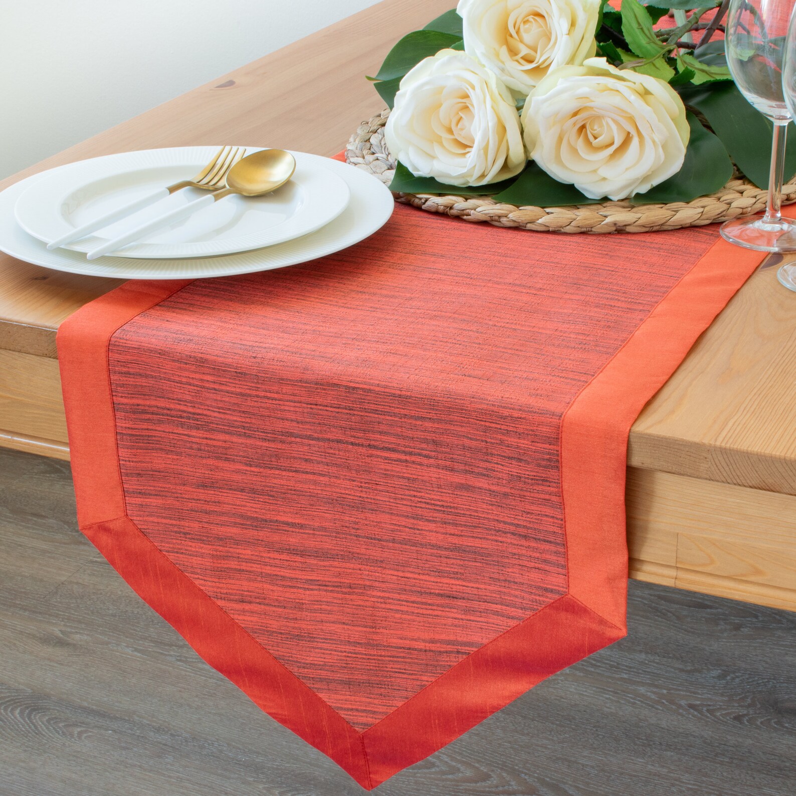 Orange Extra Long Table Runner 144 inches V Ends For Etsy