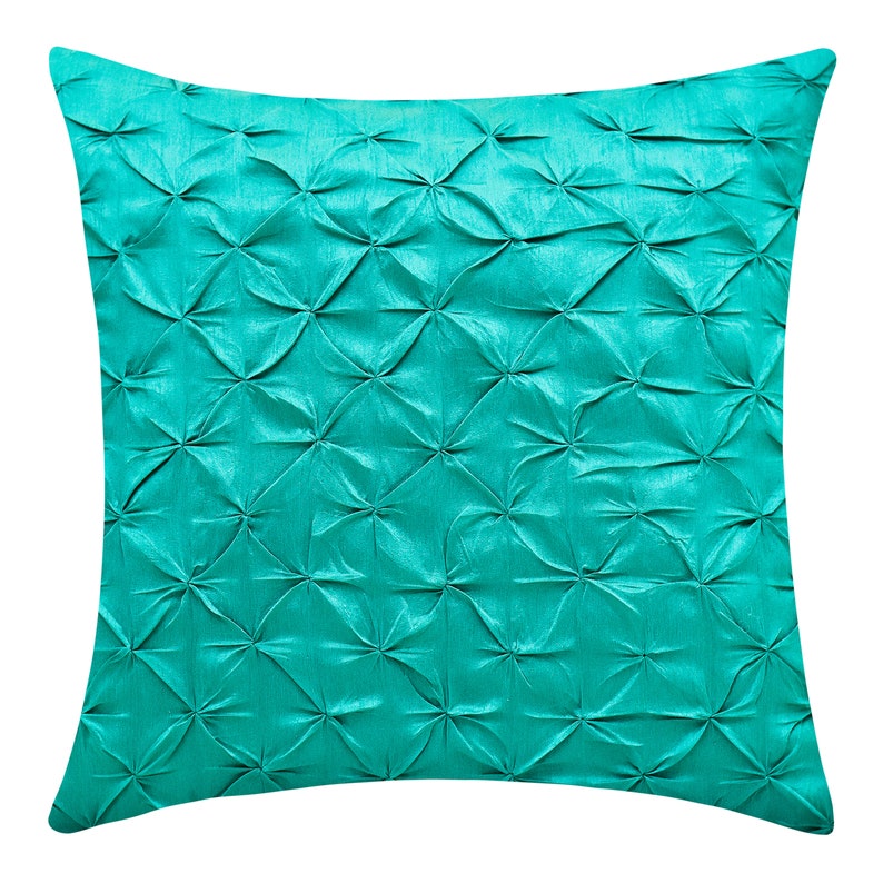 Jade Green Throw Pillow Cover Pinch Pleat Textured Pillow Etsy