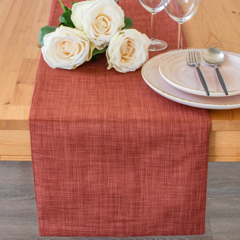 Rust Long Table Runner 108 inches long For Dining Kitchen Etsy