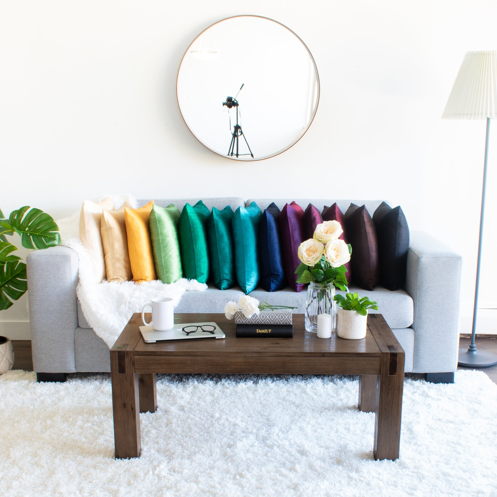 Emerald Green Euro Shams 26x26 Inch Faux Silk Wth Slub Etsy