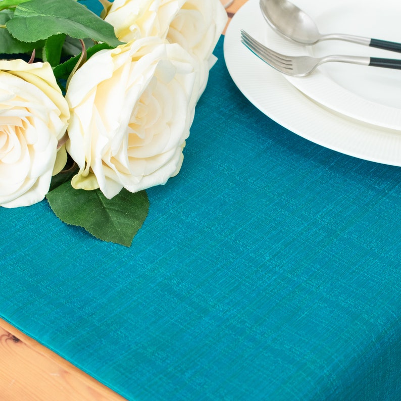 Turquoise Table Runner 108 inches long Macrame Crochet Lace Etsy