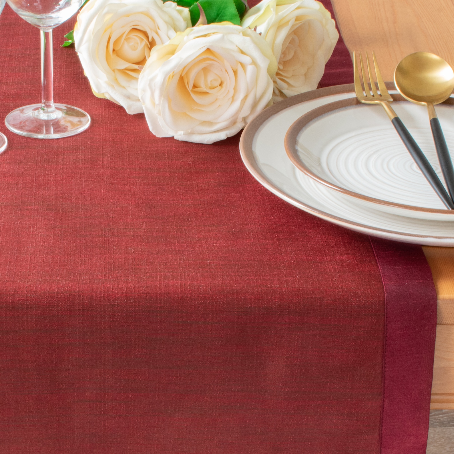 Brick Red Side Table Runners 36 Inch Long V Ends for Etsy