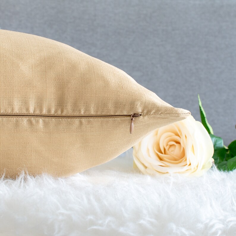 Gold Pillow Covers 18x18 inch Faux Silk wth Slub Texture Etsy
