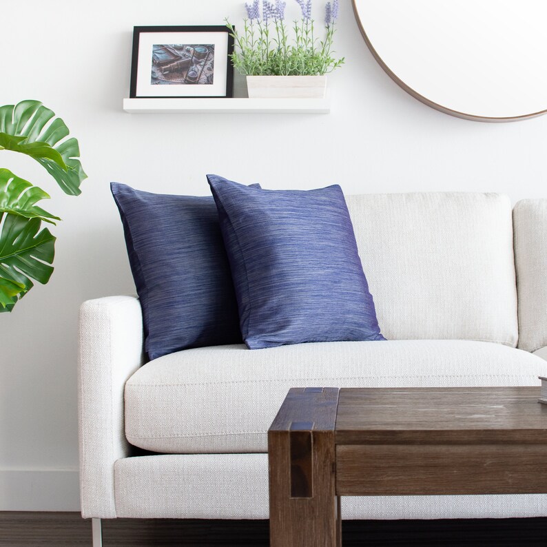 Dark Blue Euro Sham Pillow Cover 26x26 Inch Luxurious Etsy