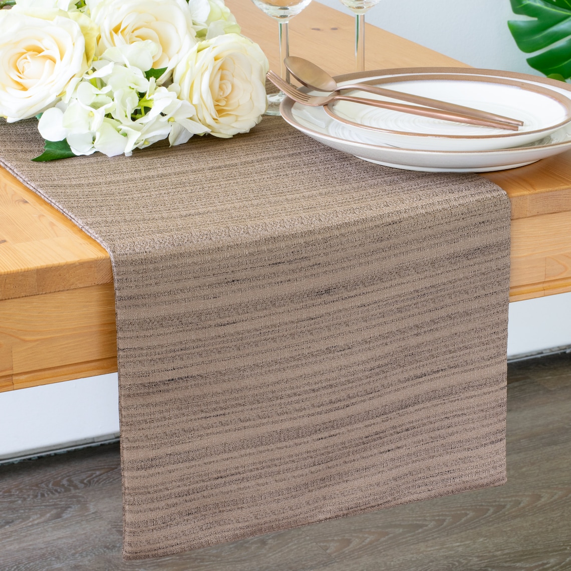 Light Brown Long Table Runner 108 Inches Long for Dining Etsy