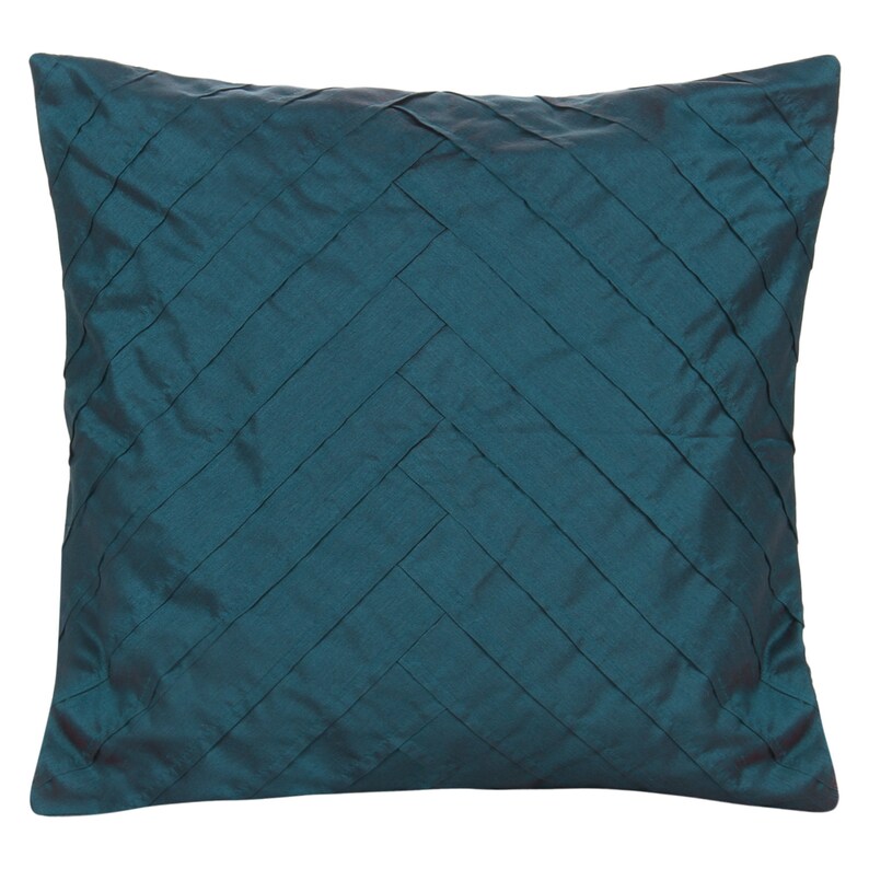 Dark Teal Throw Pillow Cover Pleated and Textured Etsy