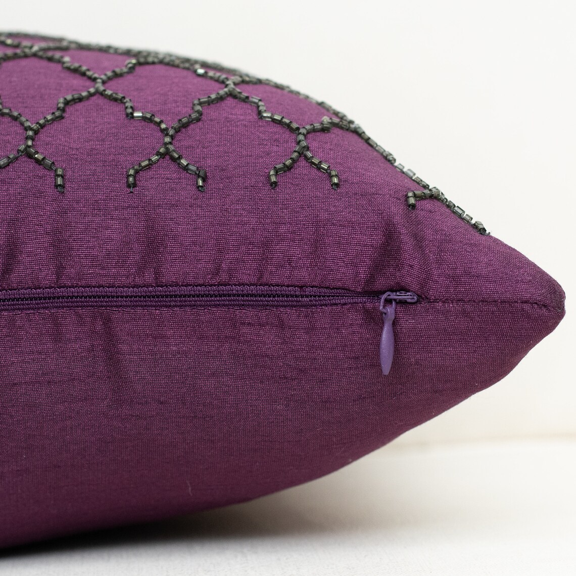Plum Throw Pillow Cover Trellis Pattern Luxurious Elegant Etsy