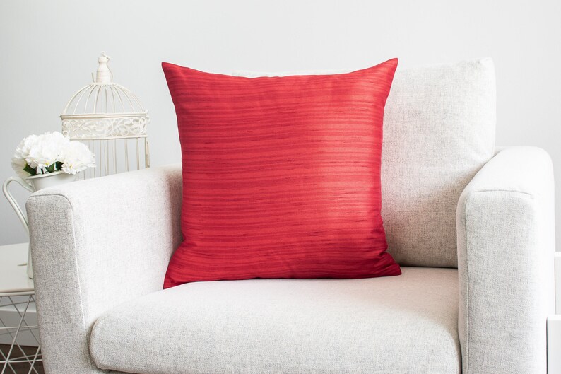 Red Euro Shams 26x26 inch Decorative & Accent Bed Pillows Etsy