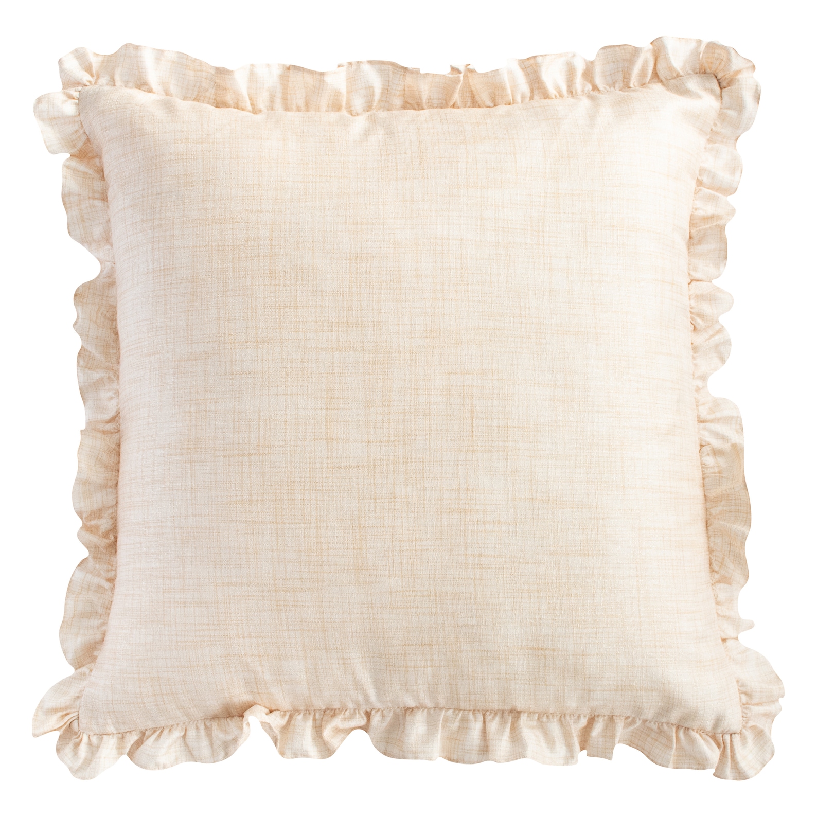 Ivory Solid Accent Pillow Cover With Frills 12x12 Inch Etsy