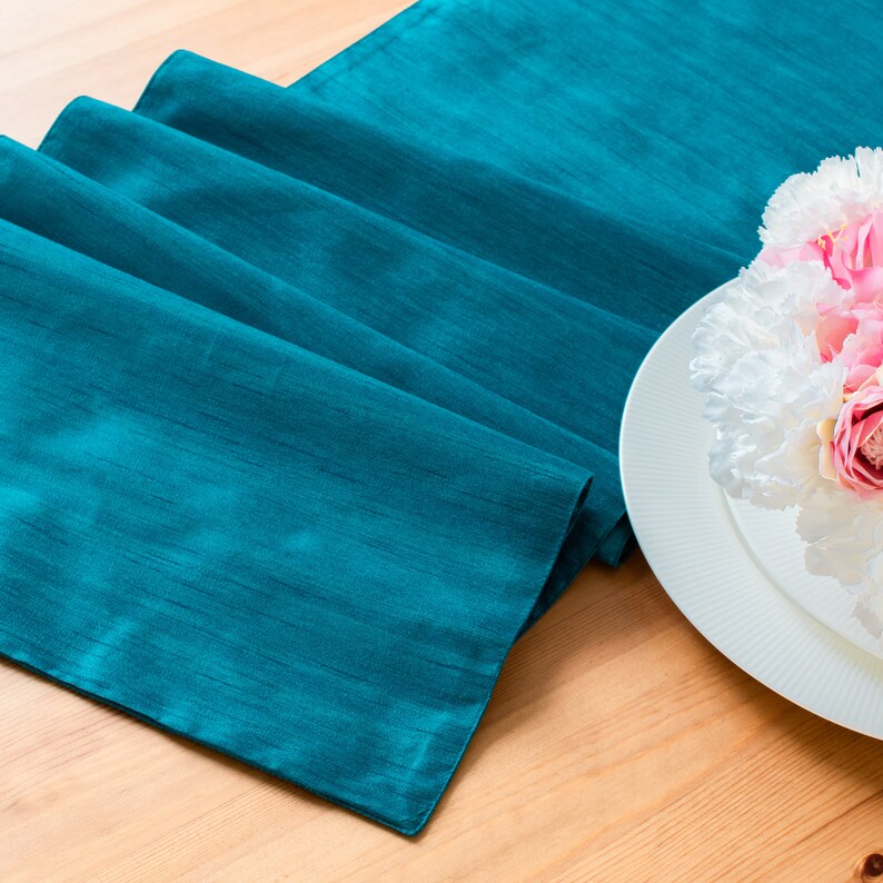 Teal Short Table Runners 13x48 Inch Perfect for Home Etsy