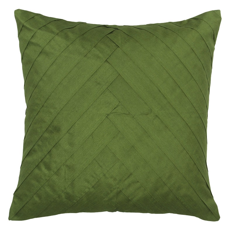Moss Green Throw Pillow Cover Pleated and Textured Etsy