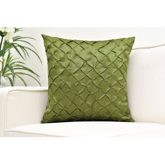 Moss Green Throw Pillow Cover Pinch Pinch Pleated Decorative Pillow Cases