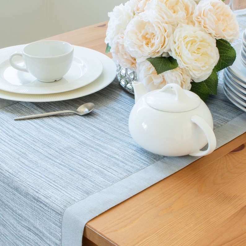 Silver Extra Long Table Runner 144 inches V Ends For Etsy