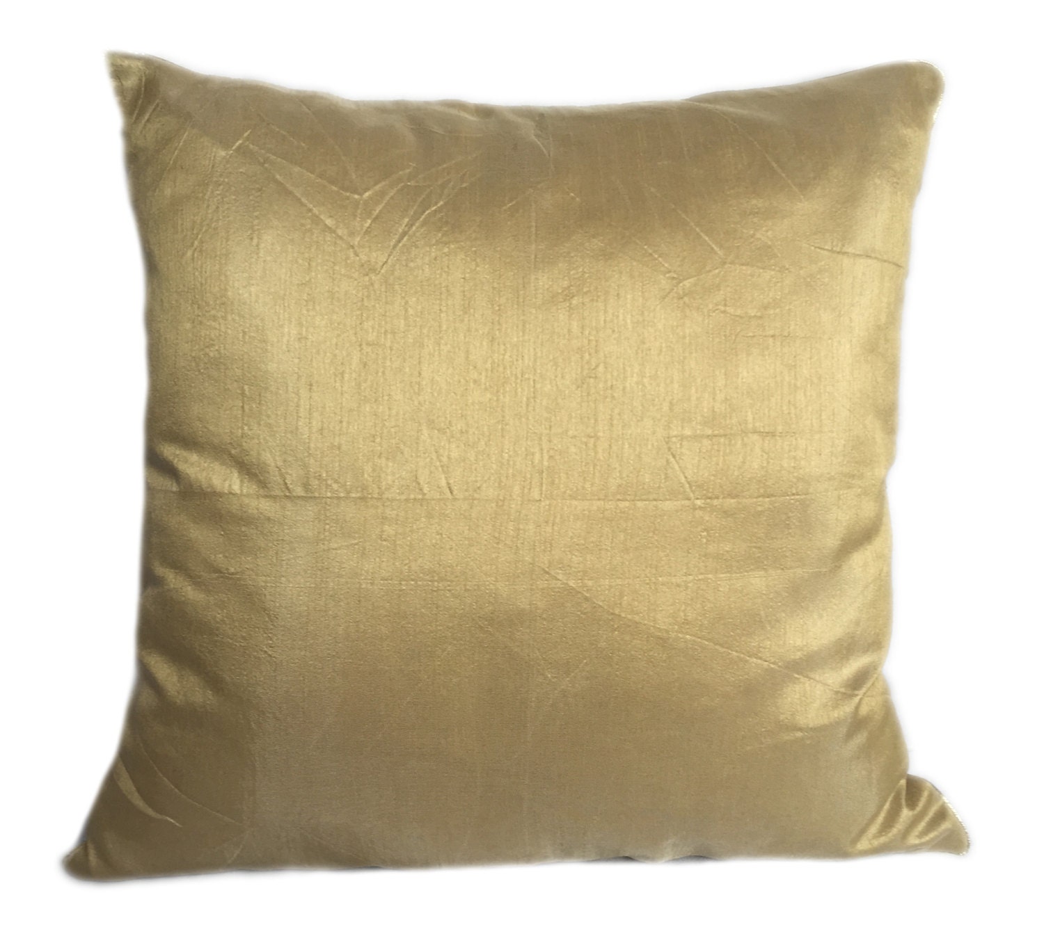 The White Petals Set of 2 Gold Pillow Covers with Flange 16x16 inches, Solid Gold The White Petals Set of 2 Gold Pillow Covers with Flange 16x16 inches, Solid Gold