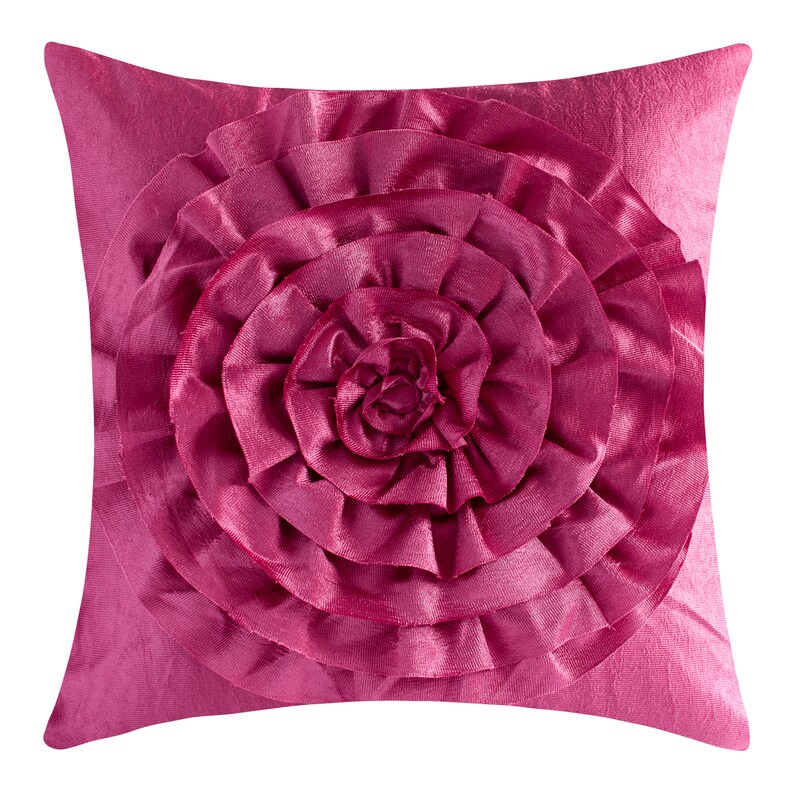 Hot Pink Flower Accent Pillow Covers 22x22 inch 3D Rose Etsy