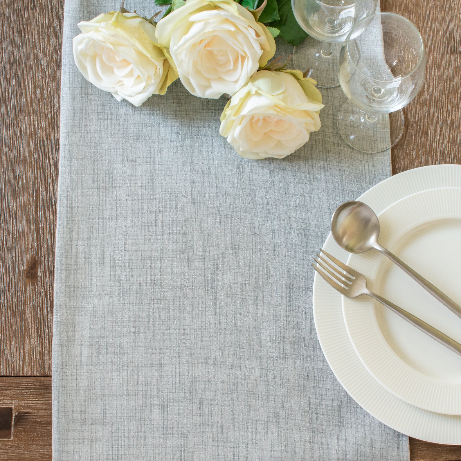 Grey Side Table Runners 36 Inch Long Dresser Scarf for Small Etsy
