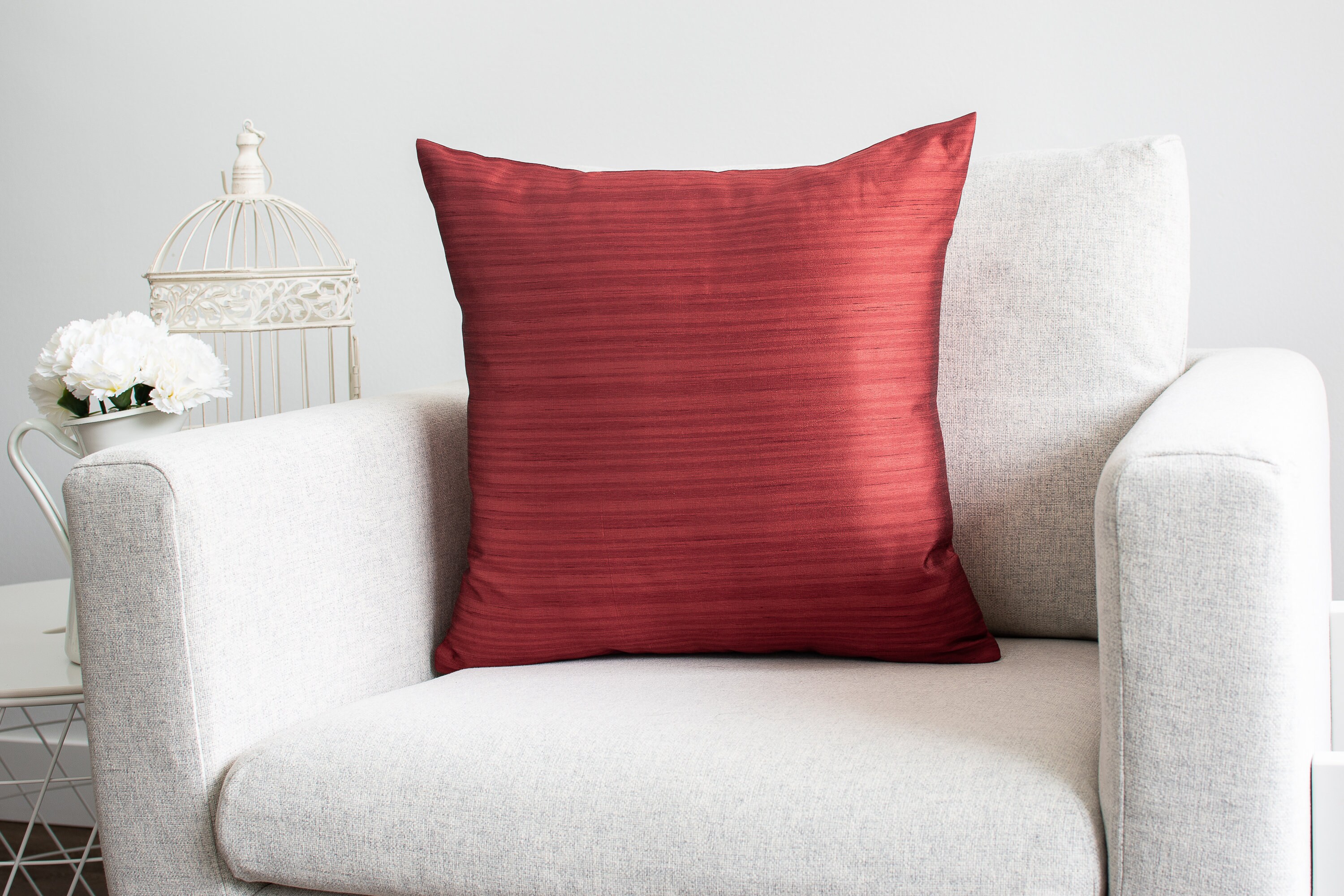 Maroon Throw Pillow Covers 16x16 inch Decorative & Accent Etsy