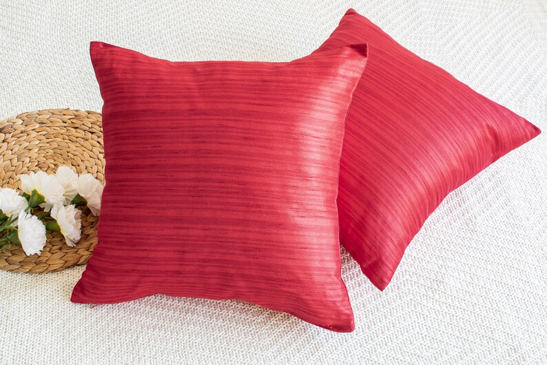 Red Throw Pillow Covers 16x16 inch Decorative & Accent Etsy
