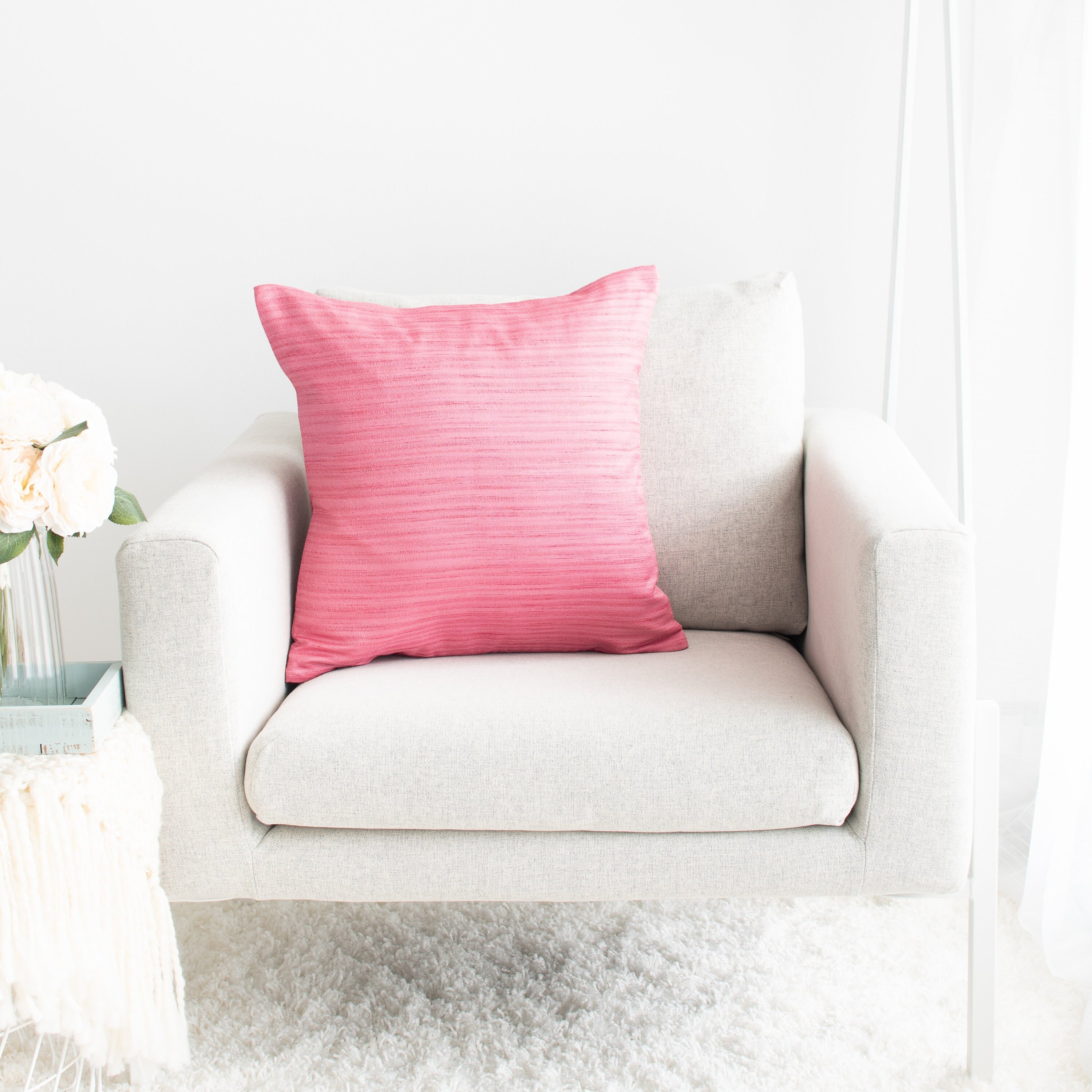 Pink Throw Pillow Cover Minimalist Contemporary Pillows Etsy