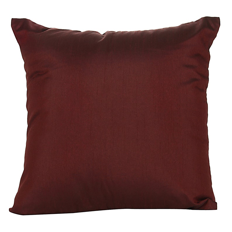 Set of 2 Solid Maroon Pillow Covers or Sham Covers Burgundy Etsy