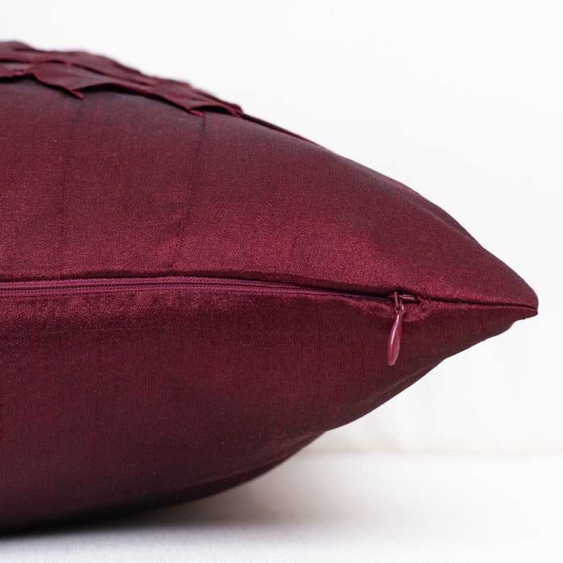 Maroon Throw Pillow Covers 16x16 inch Box Pleated Etsy