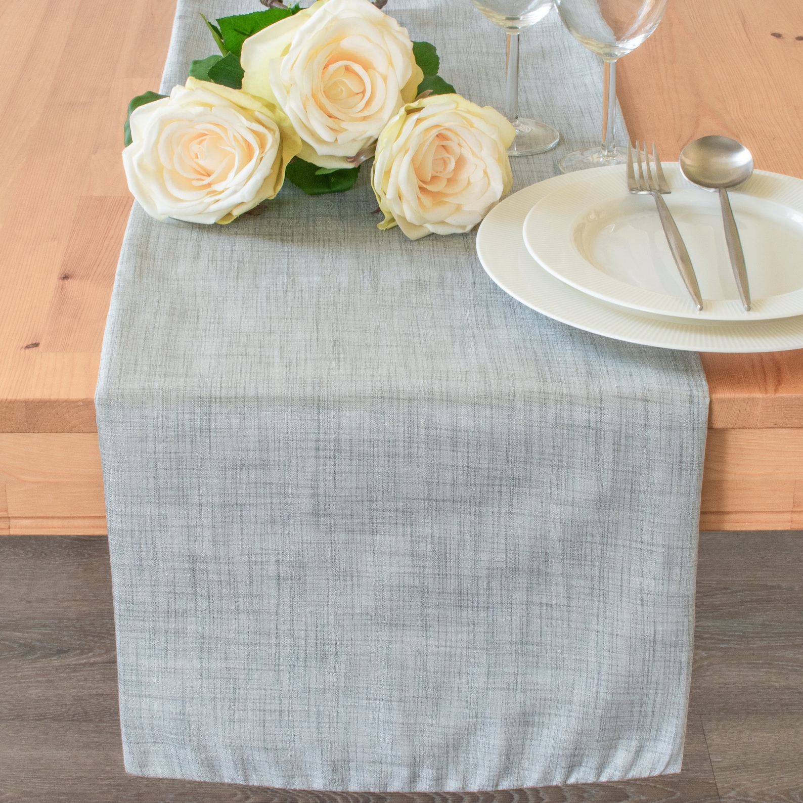 Grey Side Table Runners 36 Inch Long Dresser Scarf for Small Etsy