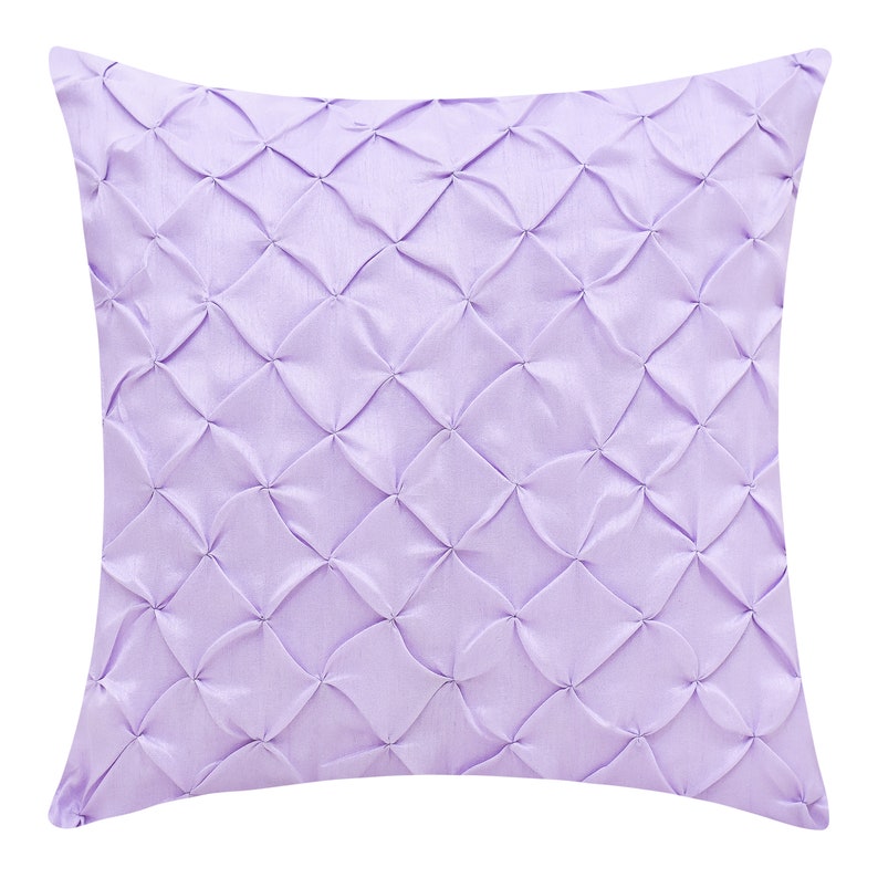 Lavender Throw Pillow Cover Pinch Pleat Textured Pillow Etsy