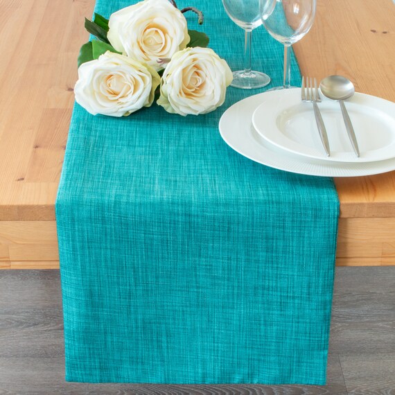 Teal Extra Long Table Runner 144 inches For Dining Kitchen Etsy