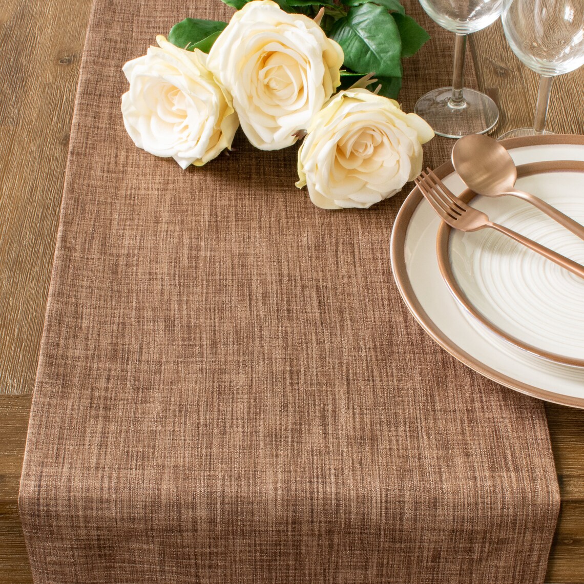 Brown Side Table Runners 36 Inch Long Dresser Scarf for Etsy