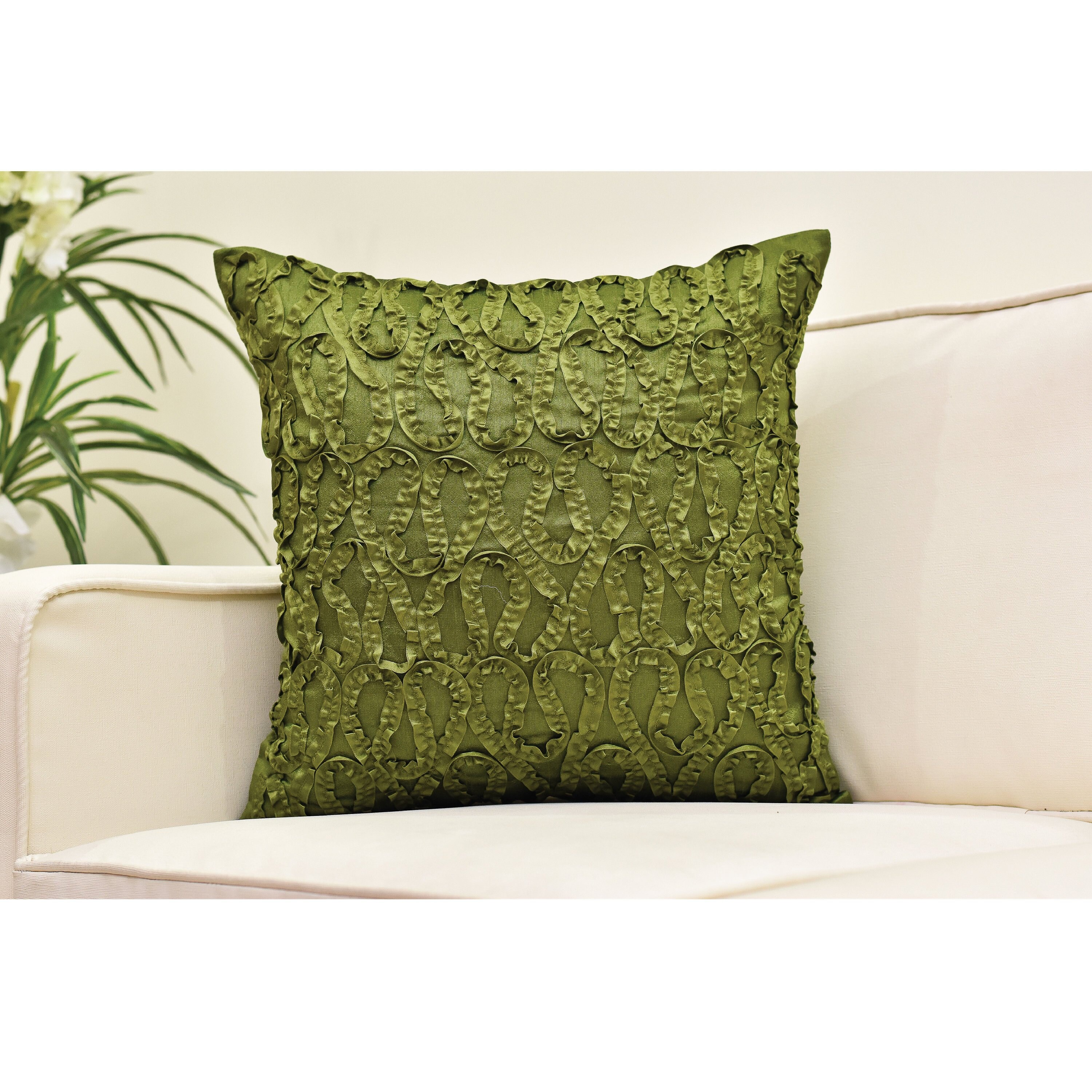 moss green throw pillows