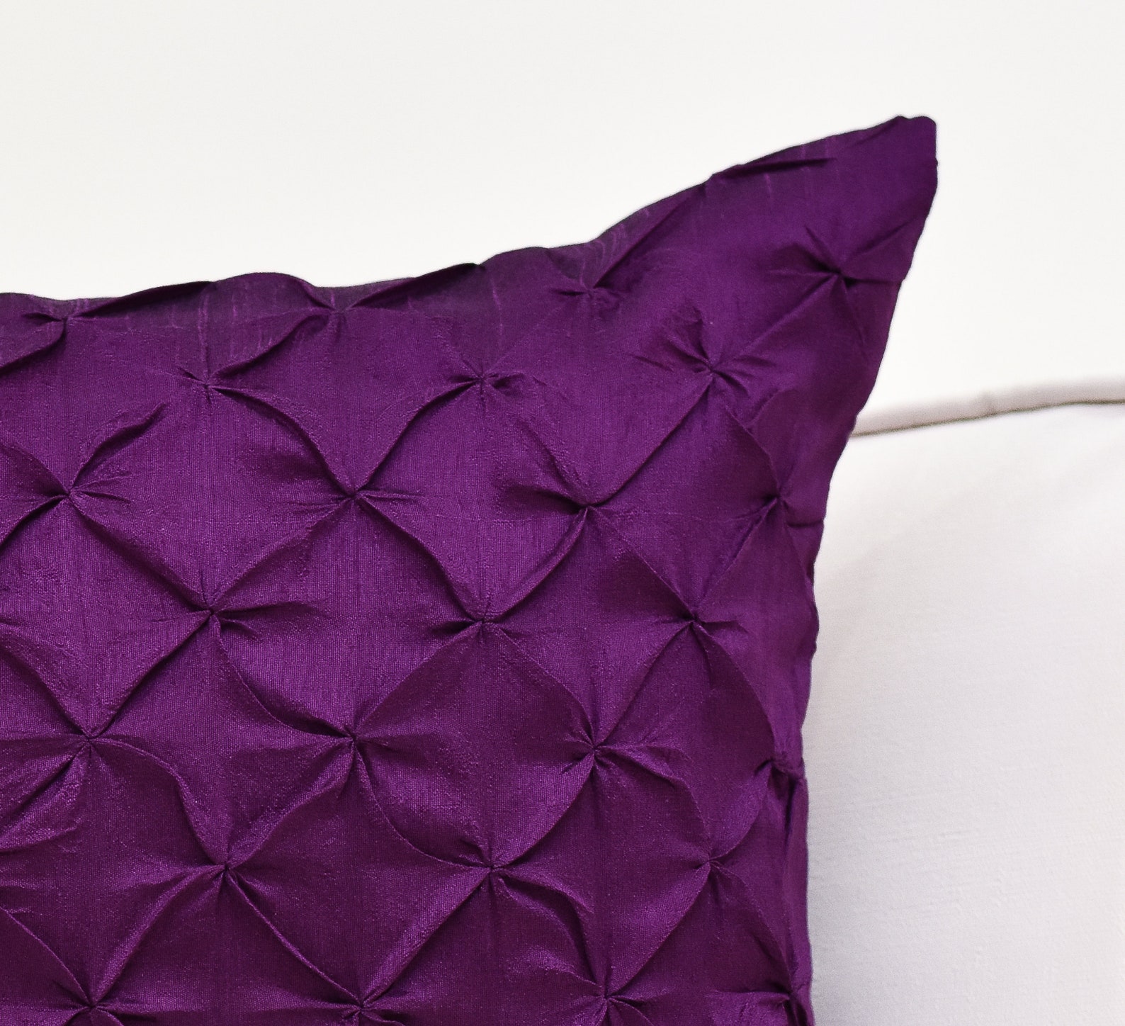 Light Purple Throw Pillow Cover Pinch Pleat Textured Pillow Etsy