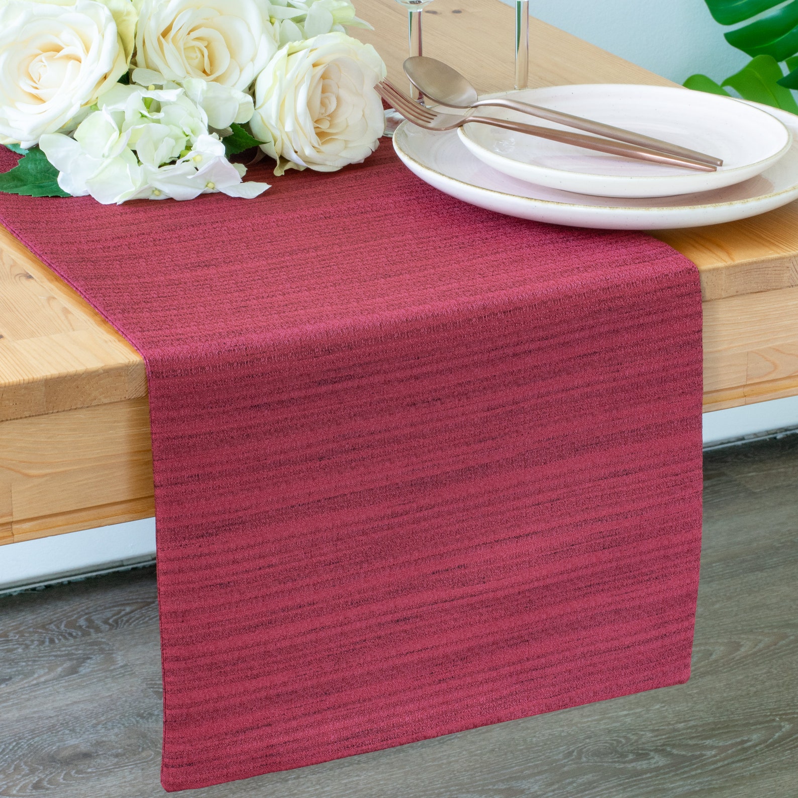 Burgundy Long Table Runner 108 inches long For Dining Etsy