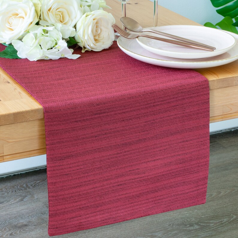 Burgundy Long Table Runner 108 inches long For Dining Etsy