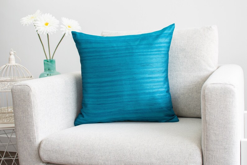Teal Throw Pillow Covers 16x16 Inch Decorative & Accent Etsy
