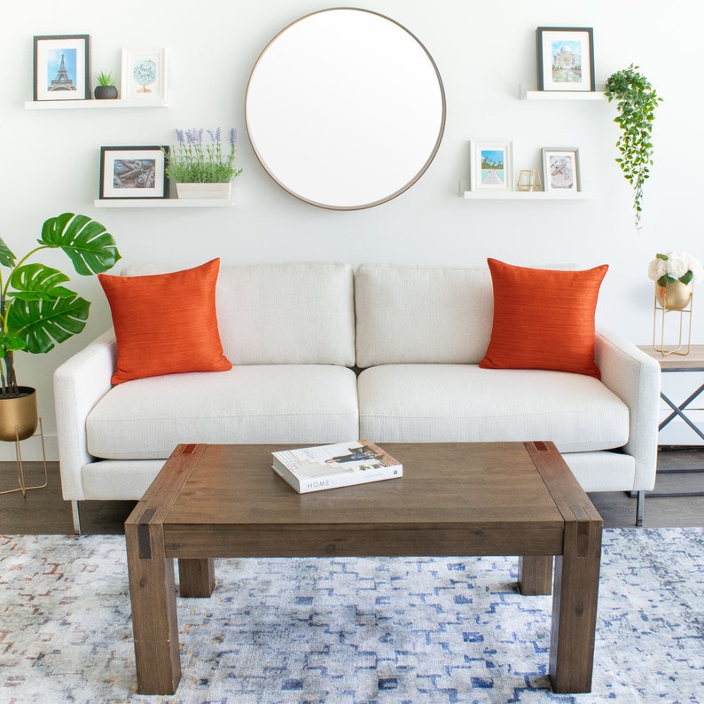 Bright Orange Euro Sham Pillow Cover 26x26 inch Luxurious Etsy