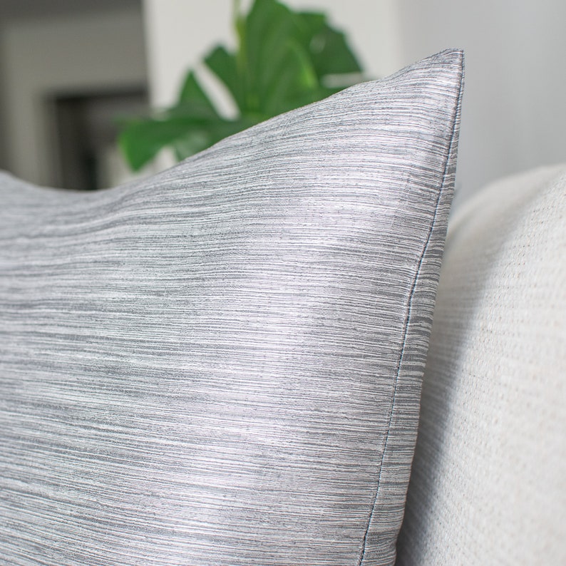 Silver Throw Pillow Cover 18x18 inch Luxurious Elegant & Etsy