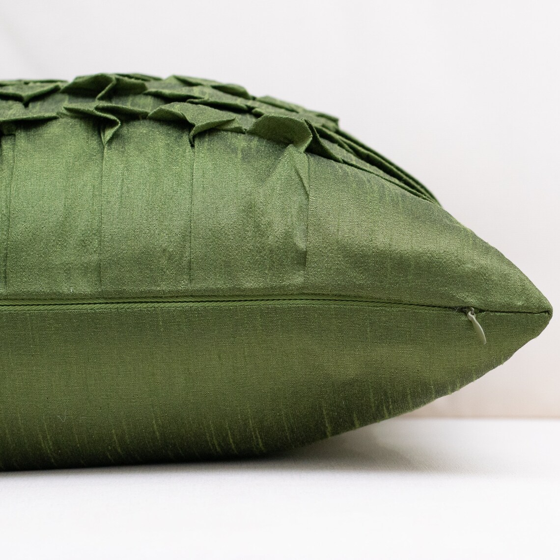 Moss Green Throw Pillow Covers 16x16 inch Box Pleated Etsy