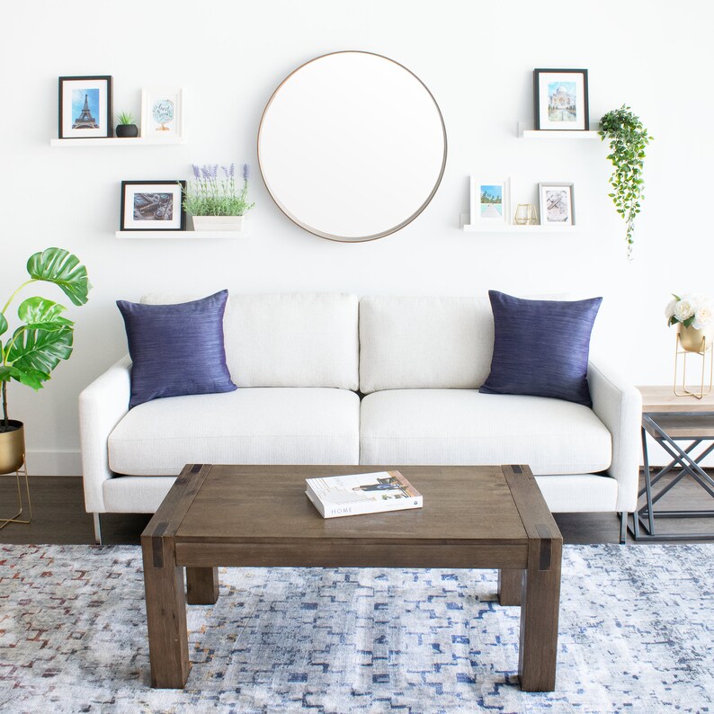 Dark Blue Euro Sham Pillow Cover 26x26 Inch Luxurious Etsy